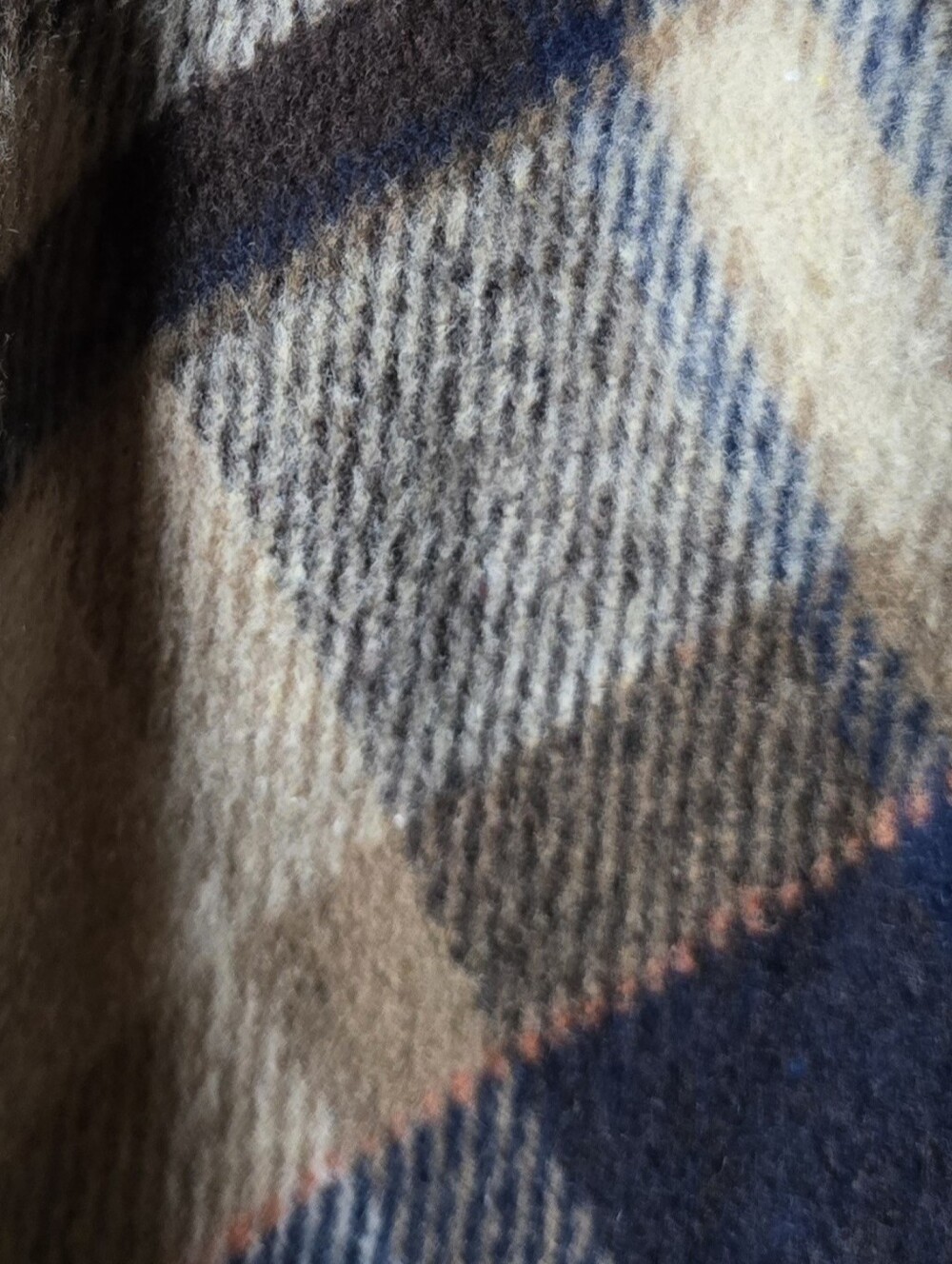 Plaid Flannel Maxi Skirt Wool Blend Small A Line Classic Navy Tan Fall Color 4 6 - Picture 4 of 6